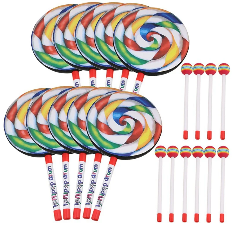 Audio Music Lollipop - 10Pcs 7.9 inch Lollipop Shape Drum