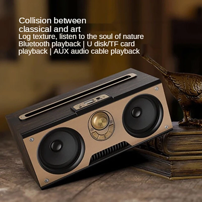 Audio Music Center - Wireless Dual Audio Wooden Portable Retro