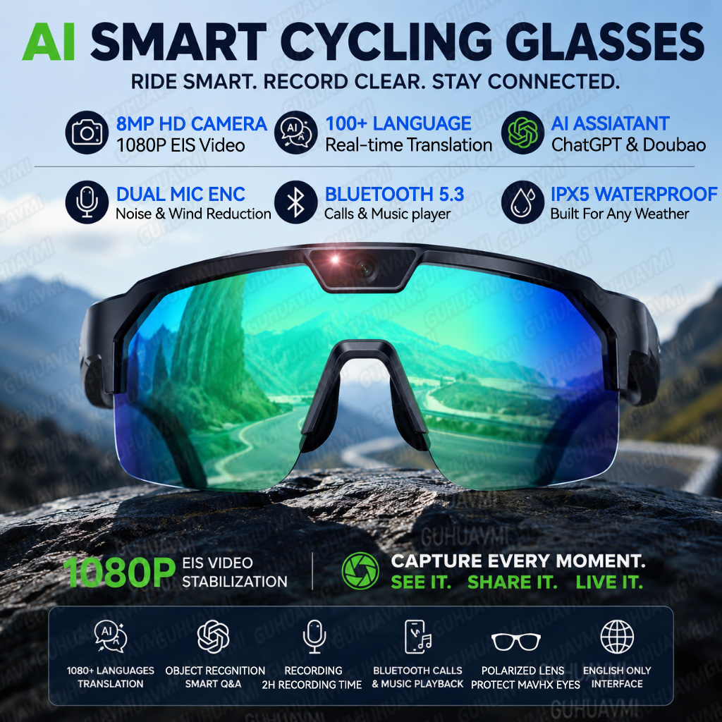 Audio Music Recognition - 2026 Upgrade Smart Glasses with 8MP