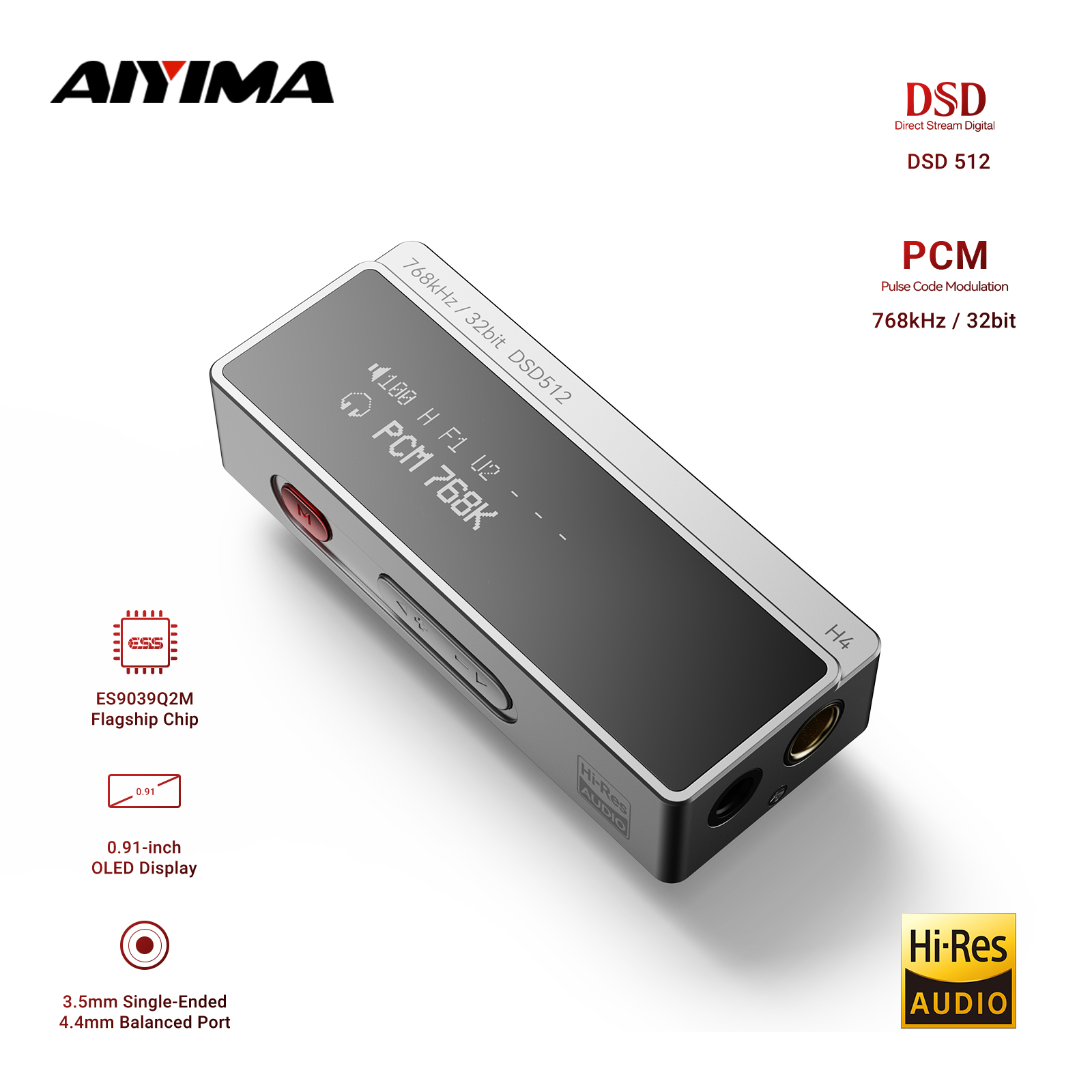 Portable Amplifier Mini - AIYIMA H4 HIFI Portable Headphone Amplifier