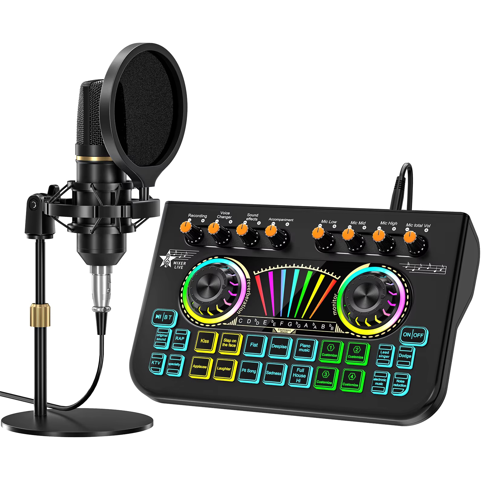 Audio And Music Mixer - Tenlamp Podcast Equipment Bundle with 3.5mm