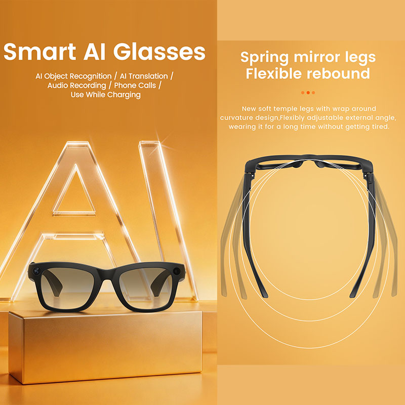 Smart Glasses 800W HD Camera A - Audio Music Recognition recension och pris