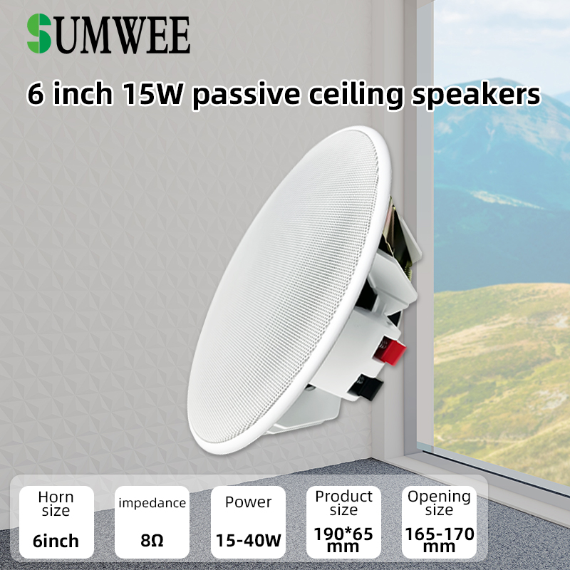 6 Inch 8ohm Ceiling Speaker Fu - Audio Music Background recension och pris