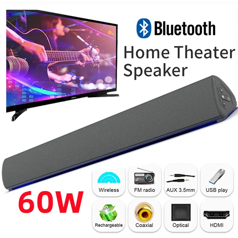 60W Wireless TV PC Soundbar Bl - Audio Music Center recension och pris