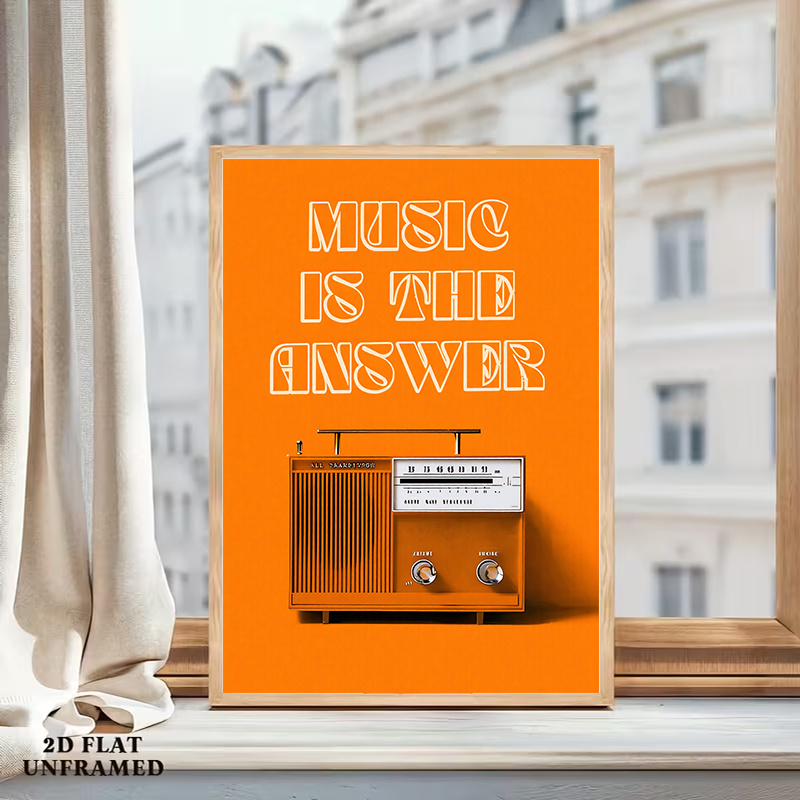 Vintage Radio Wall Art Framele - Audio Music Background recension och pris