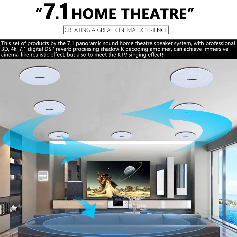 7.1 Home Theater Ceiling Speak - Audio Music Background recension och pris