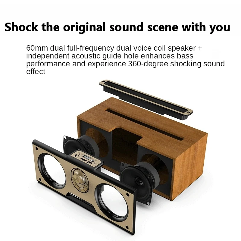 Wireless Dual Audio Wooden Por - Audio Music Center recension och pris