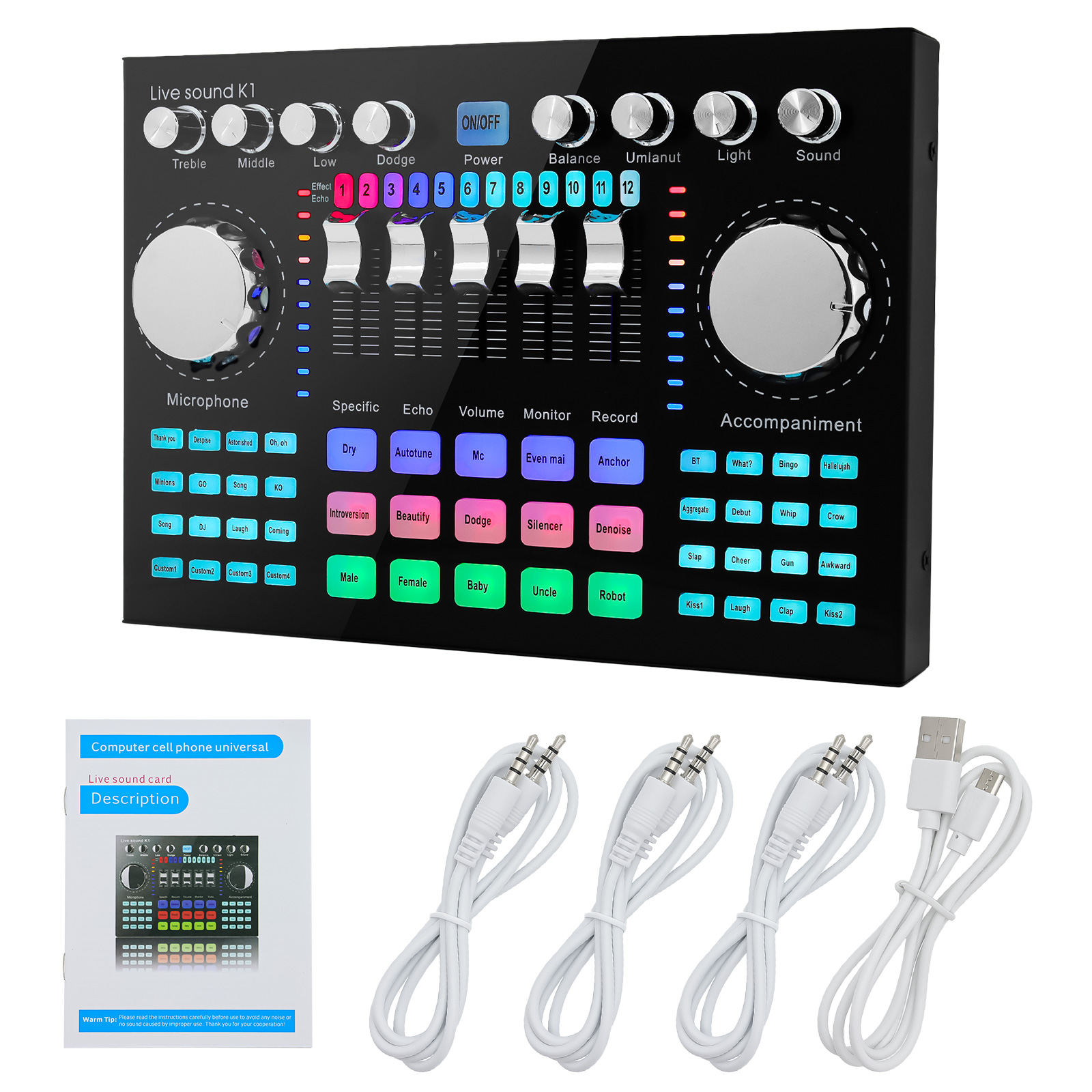 K1 Audio Mixer Live Sound Card - Audio And Music Mixer recension och pris