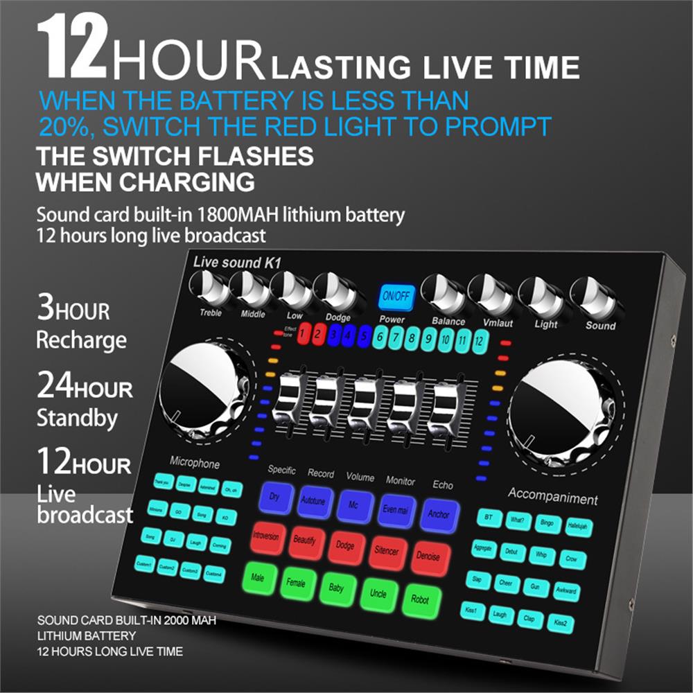 K1 Audio Mixer Live Sound Card - Audio And Music Mixer recension och pris