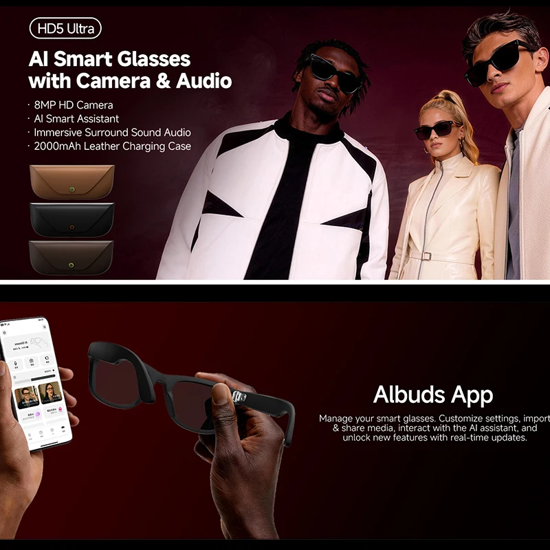 8MP HD CameraAl Smart Glasses  - Audio Music Recognition recension och pris