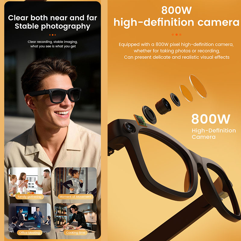 AI Smart Glasses 800W Camera A - Audio Music Recognition recension och pris